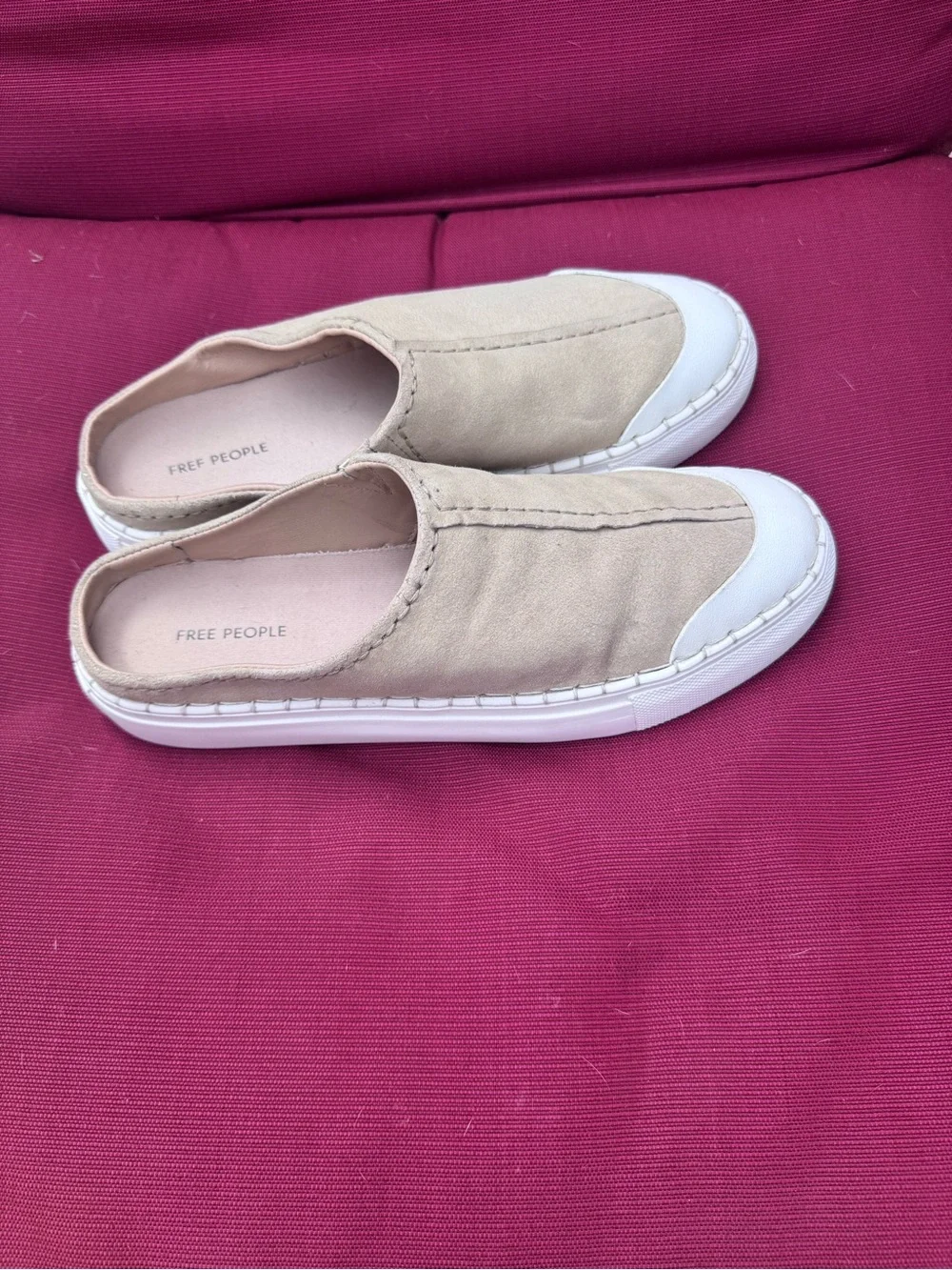 Free People Neutral Tan Slip-On Sneakers Juno